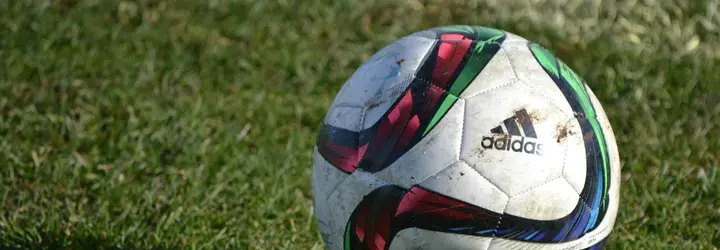 An Adidas soccer ball with a bit of shit on it after a tough Football in Faeces Association (FiFA) match